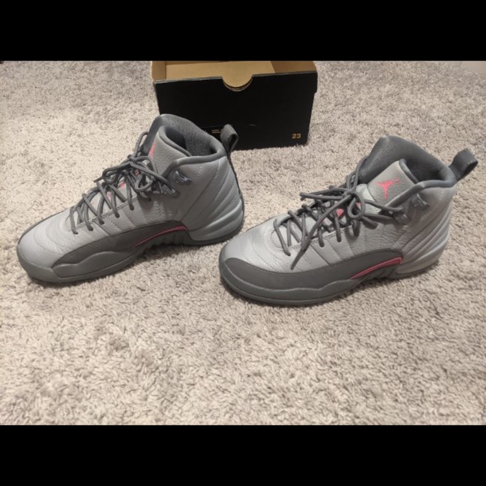 Air Jordan 12 Retro / wolf Grey & Vivid Pink.